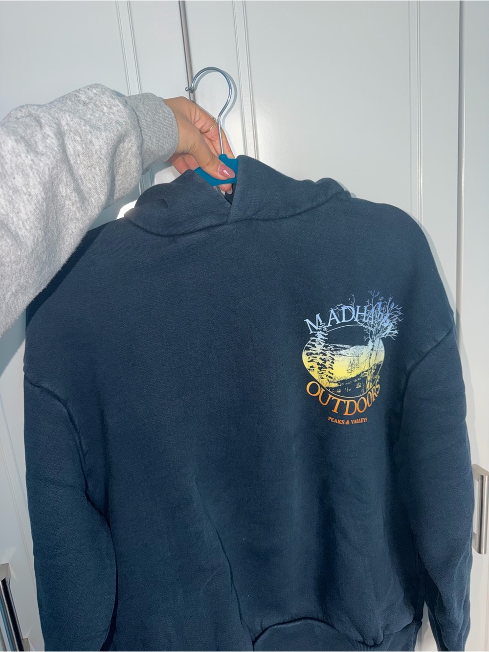 Madhappy Navy Blue Outdoors Graphic Hoodie